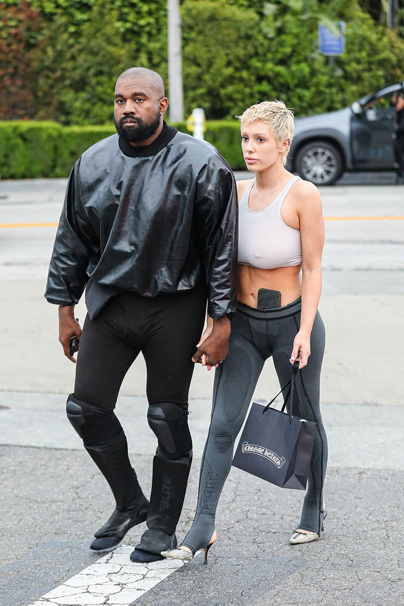 Stylish couple Kanye West and Bianca Censori walk hand in hand after date night at Cecconi's
